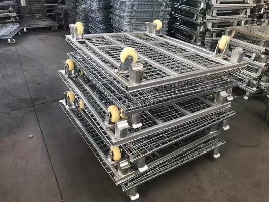 Supermarket 800-1700KGS Ładowanie pojemników do przechowywania siatki drucianej Składane
